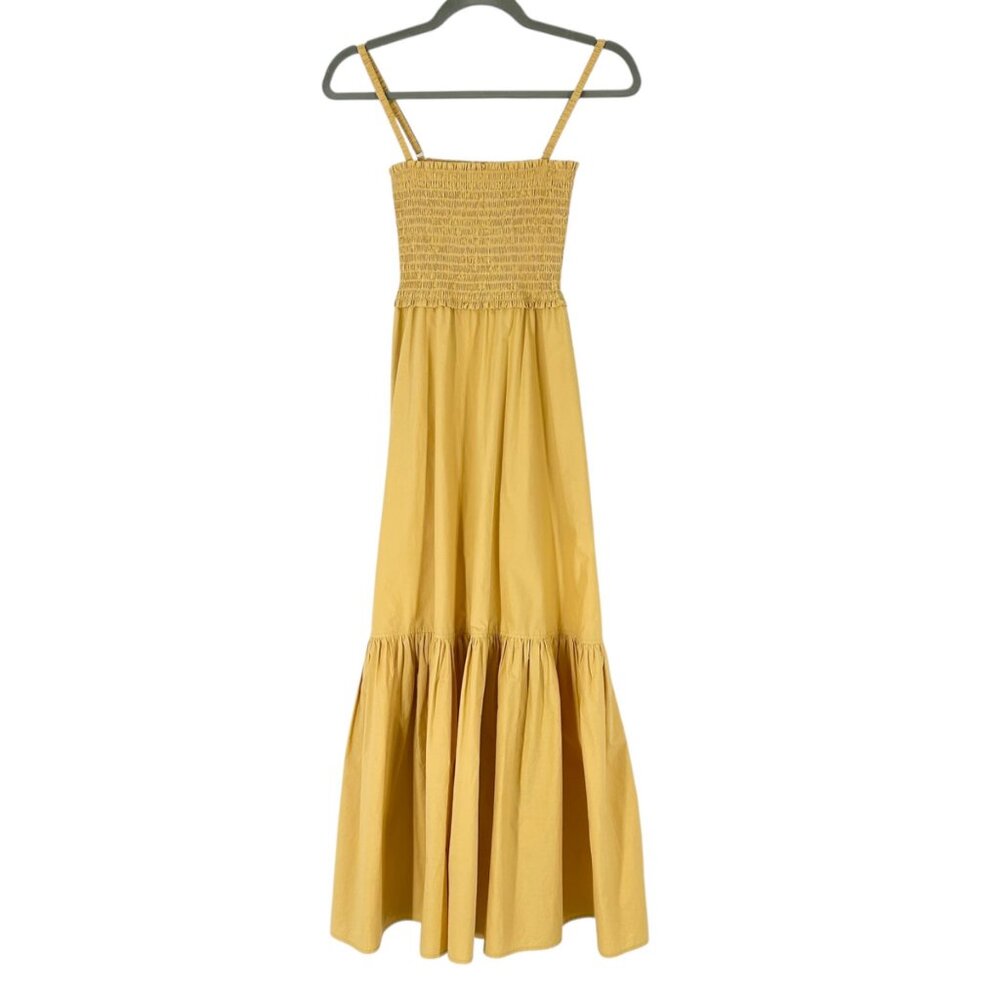 A.L.C. Austyn Smocked Cotton Tiered Midi Dress - Picture 3 of 9